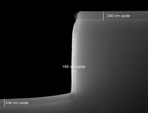 SEM image of ICPECVD TEOS silicon oxide films